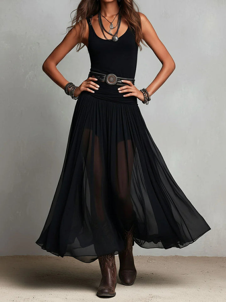 Lyndsay - Elegant Belted Maxi Dress