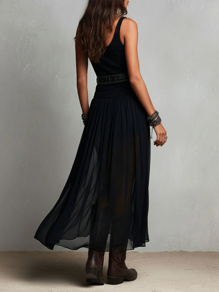 Lyndsay - Elegant Belted Maxi Dress