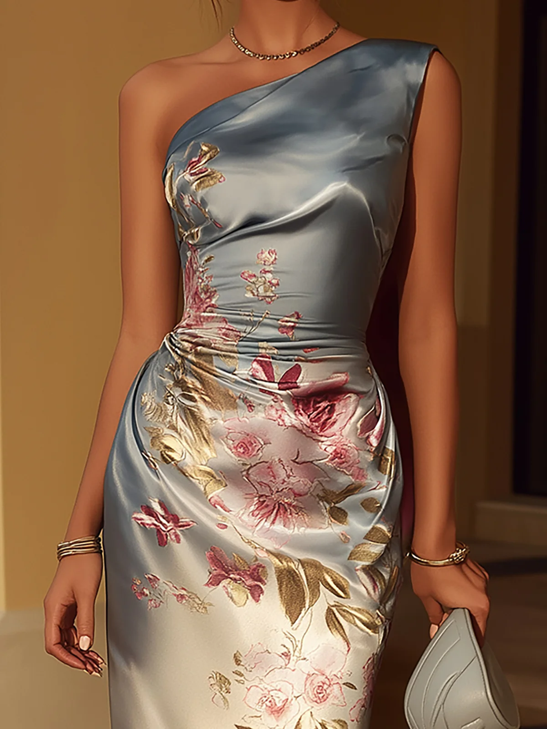 Joli | Floral Print Three Quarter Sleeve Midi Dress