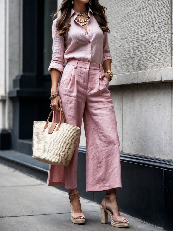 Nelle | Elegant Shirt & Capri Set