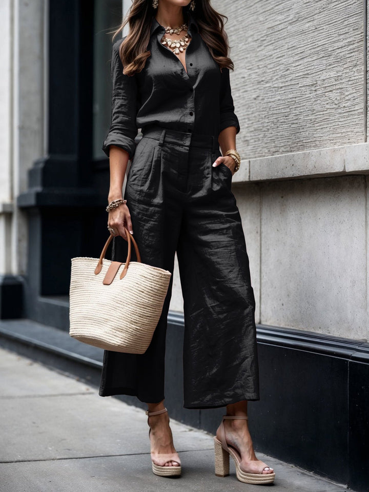 Nelle | Elegant Shirt & Capri Set