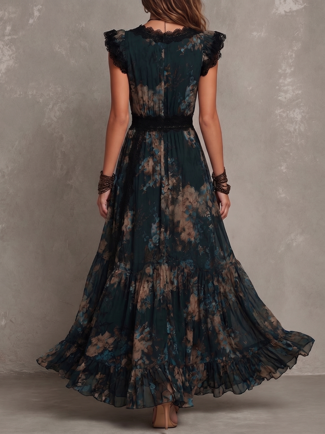 Gillian | Elegant Floral Print Maxi Dress