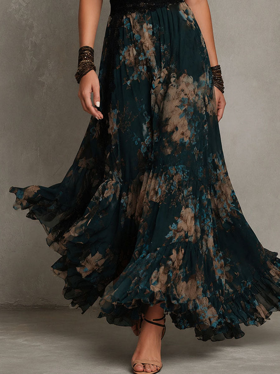 Gillian | Elegant Floral Print Maxi Dress