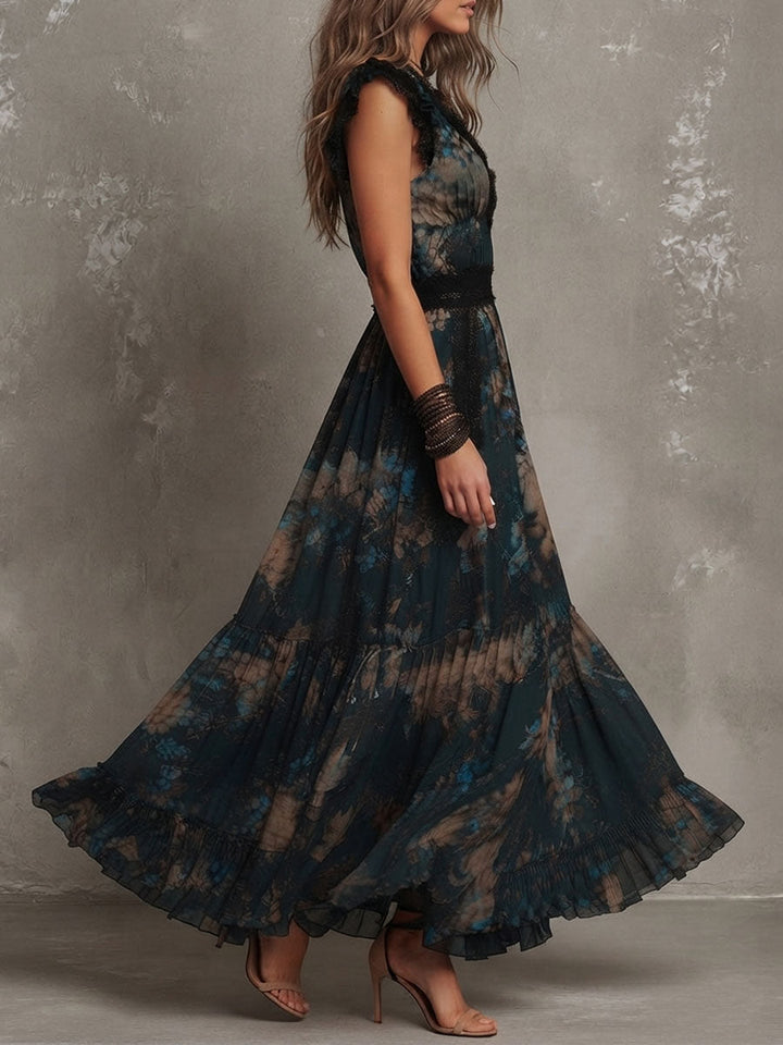 Gillian | Elegant Floral Print Maxi Dress