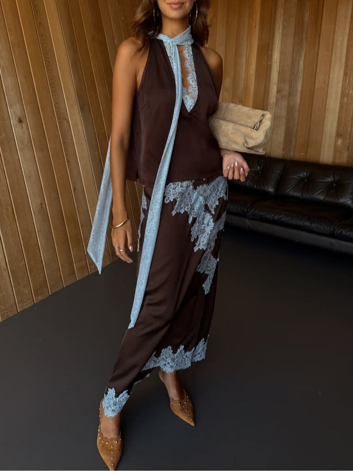 Katalina | Lace Detail Three Quarter Suit Set