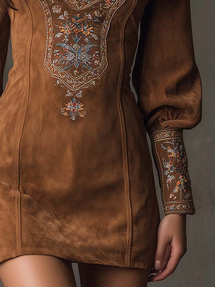 Hosanna | Suede Textured Mini Dress