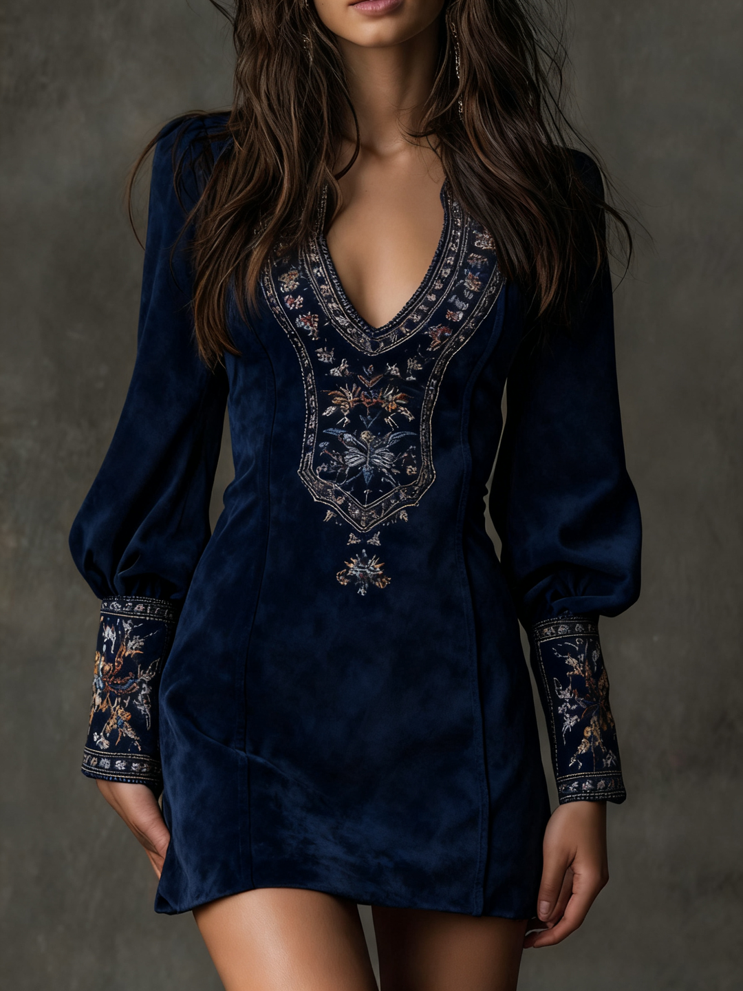 Hosanna | Suede Textured Mini Dress