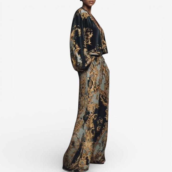 Maureen | Elegant Printed Maxi Dress