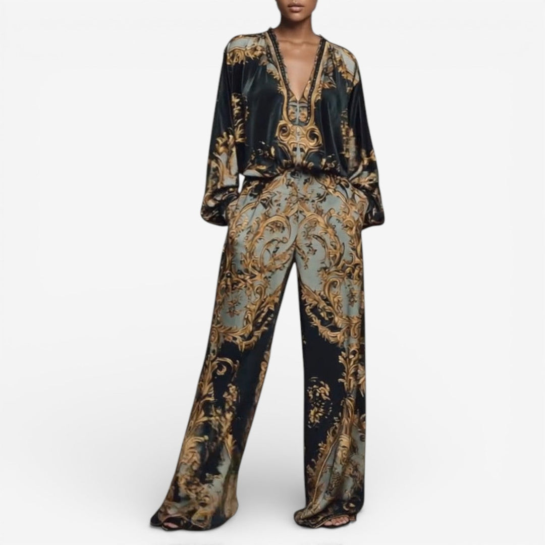 Maureen | Elegant Printed Maxi Dress