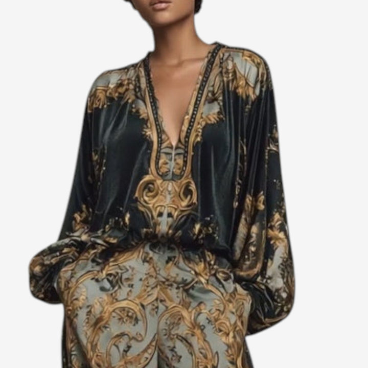 Maureen | Elegant Printed Maxi Dress