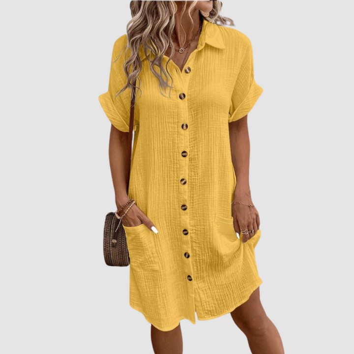 Iris | Relaxed Fit, Casual, Three Quarter Sleeve Midi Dress
