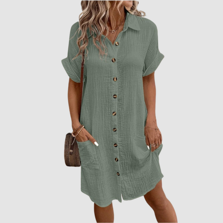 Iris | Relaxed Fit, Casual, Three Quarter Sleeve Midi Dress