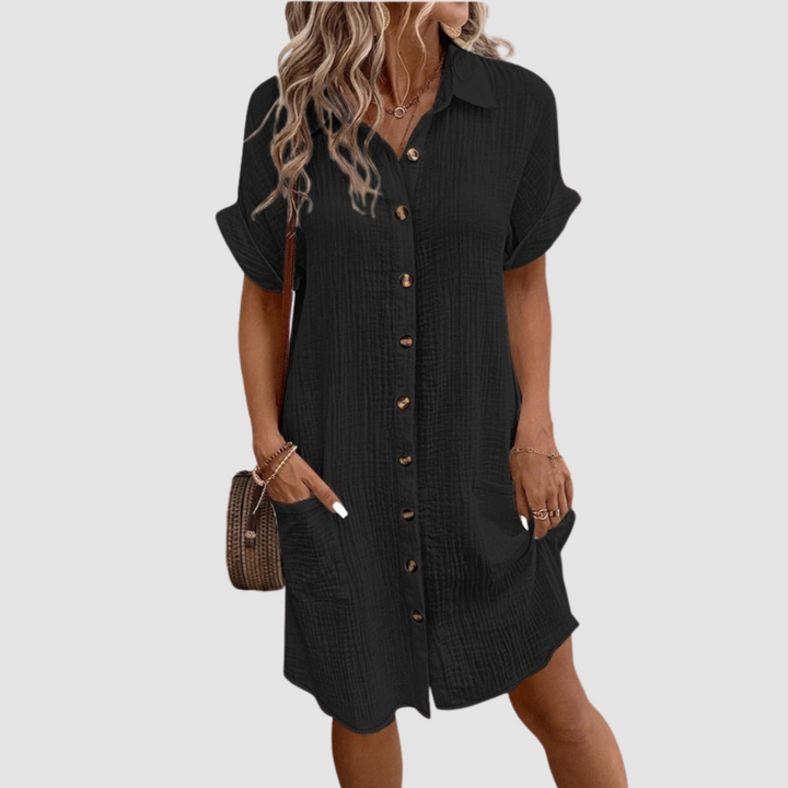 Iris | Relaxed Fit, Casual, Three Quarter Sleeve Midi Dress