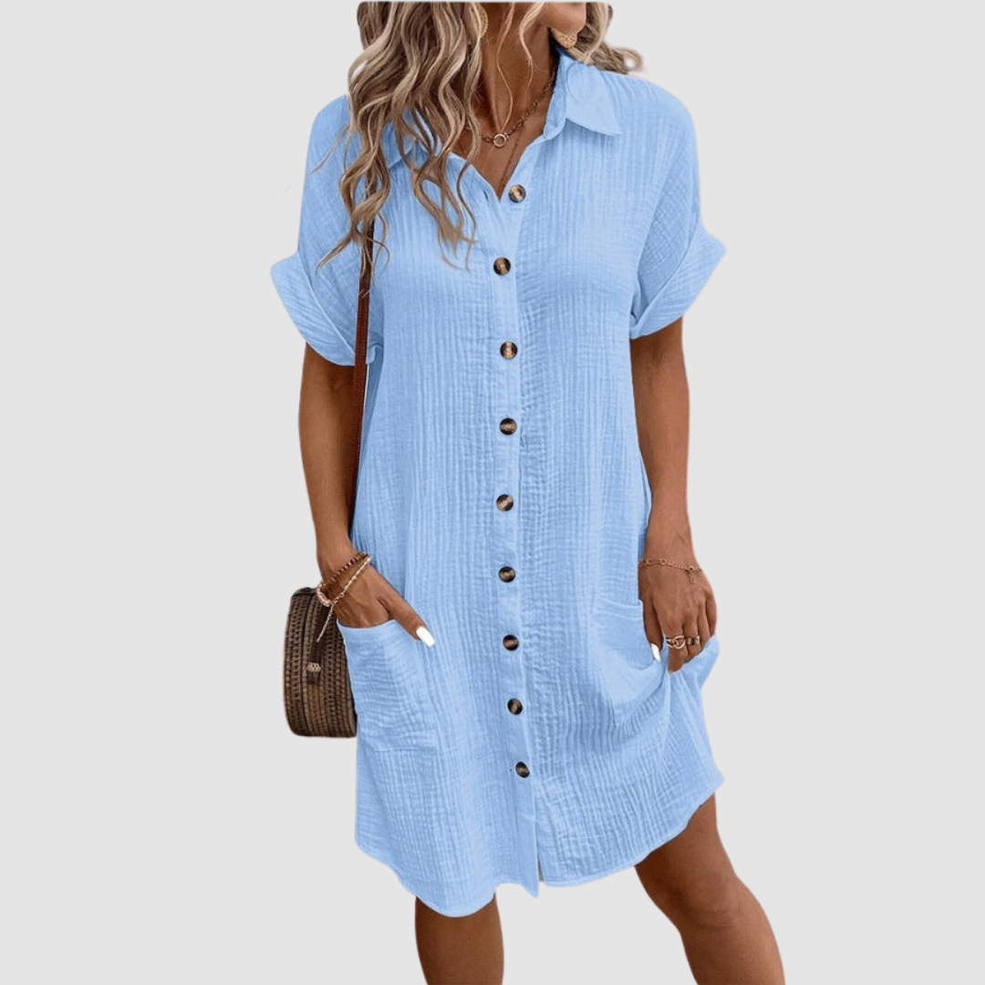 Iris | Relaxed Fit, Casual, Three Quarter Sleeve Midi Dress