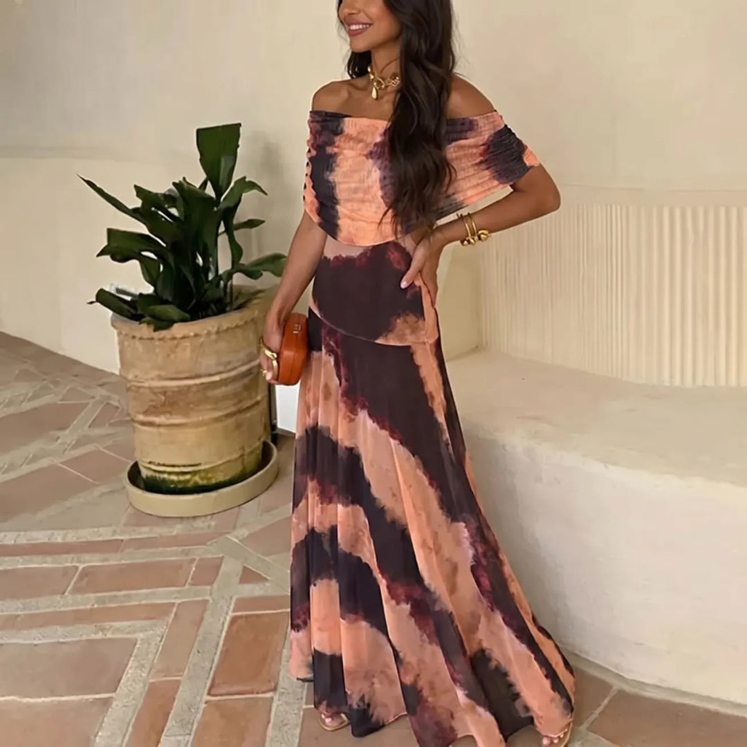 Shaye | Floral Print Three Quarter Sleeve Maxi Dress