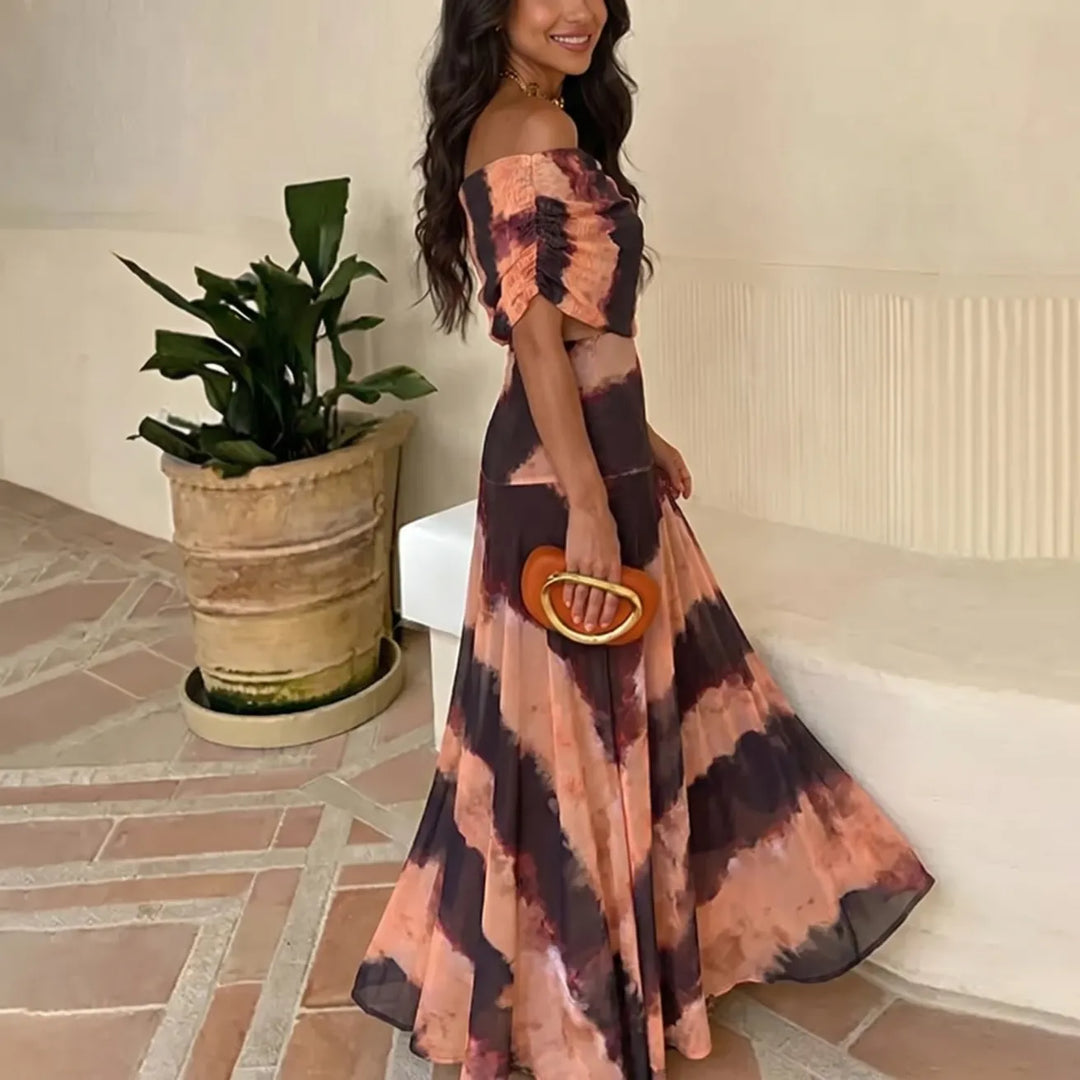 Shaye | Floral Print Three Quarter Sleeve Maxi Dress