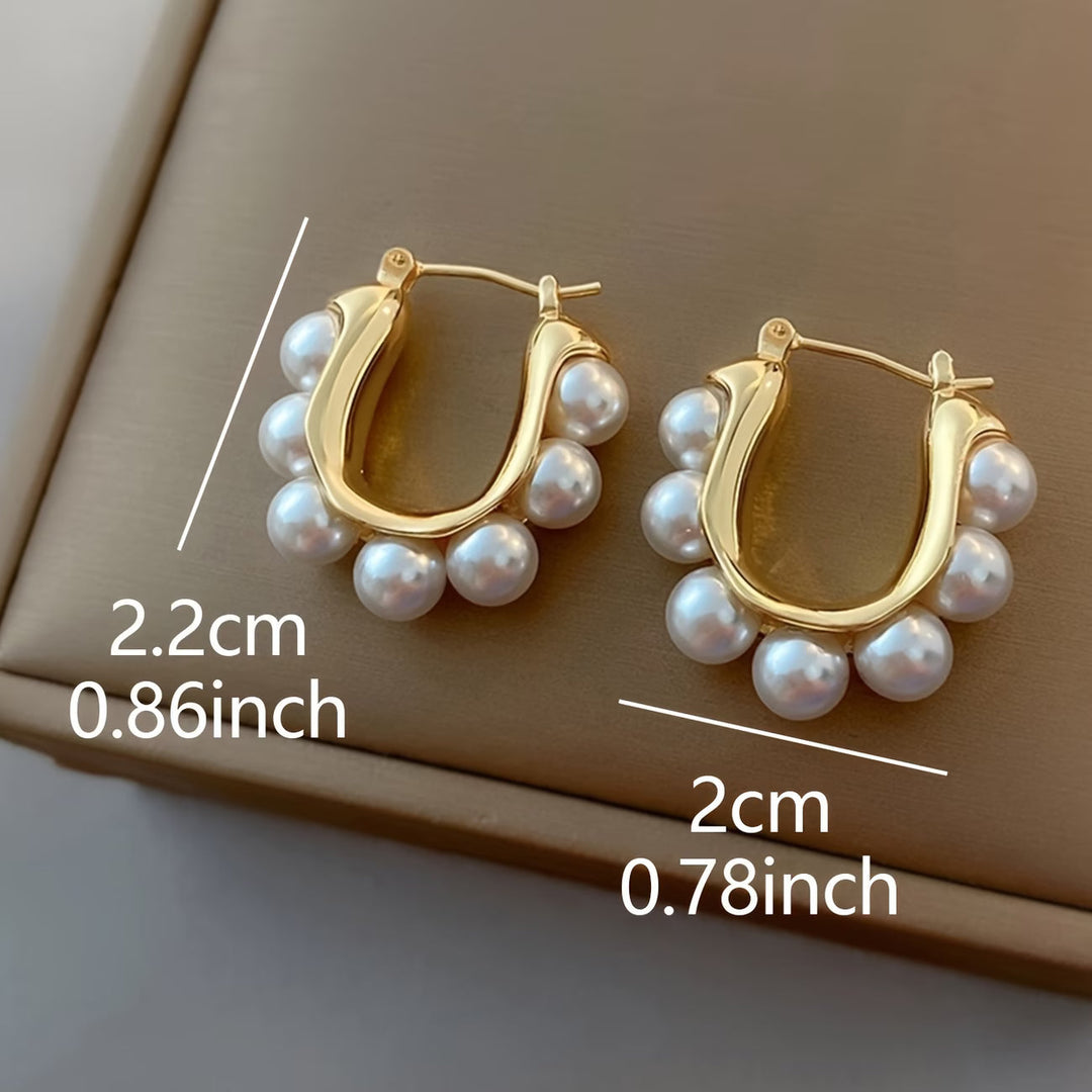 Pearl Cluster Hoop Earrings | Elegant, Statement, Fashion Jewelry
