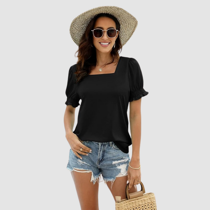 Célina | Square Neck Three Quarter Sleeve Top