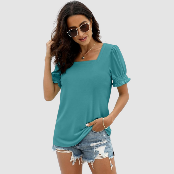Célina | Square Neck Three Quarter Sleeve Top