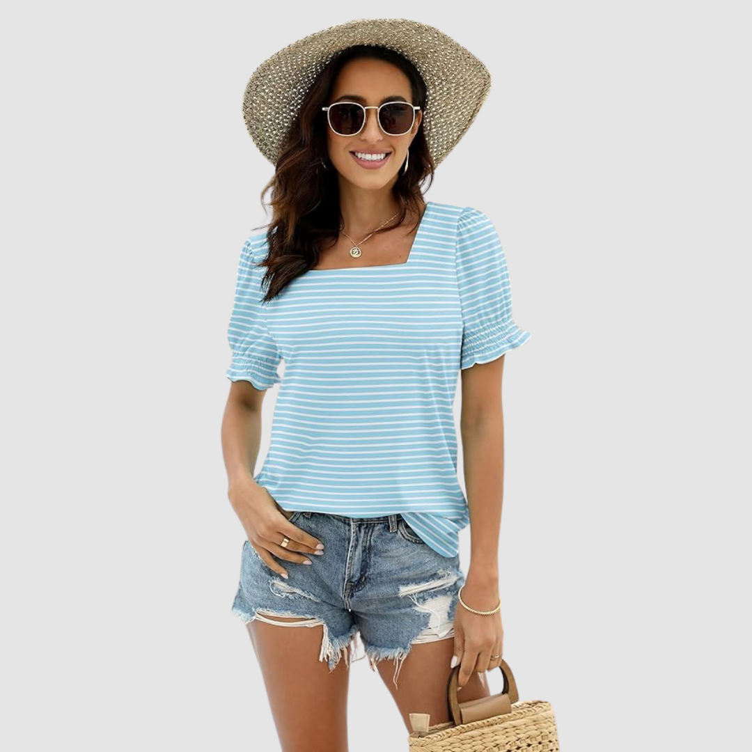 Célina | Square Neck Three Quarter Sleeve Top