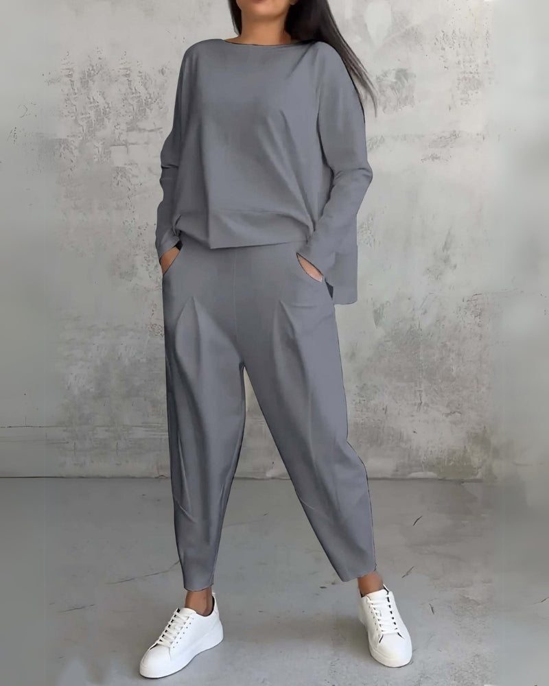 Jackquelin | Elegant Lounge Set 3 Quarter Sleeve Top