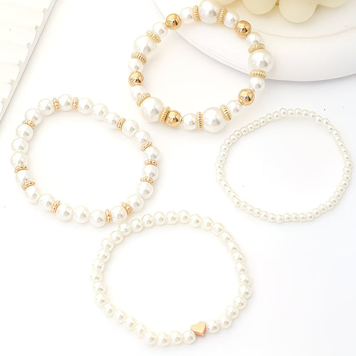 Nysa - Pearl Stacking Bracelet Set of Four