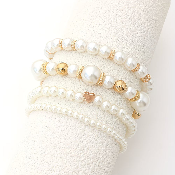 Nysa - Pearl Stacking Bracelet Set of Four