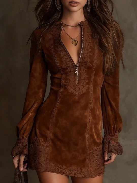 Laney | Suede Textured Mini Dress