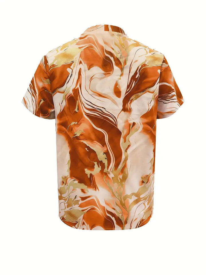 Mildred - Marble Print Short Sleeve Shirt