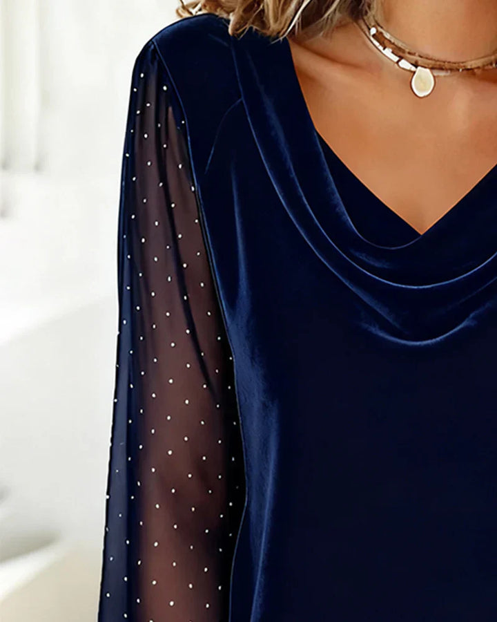 Avery | Elegant Blouse with Draped Collar