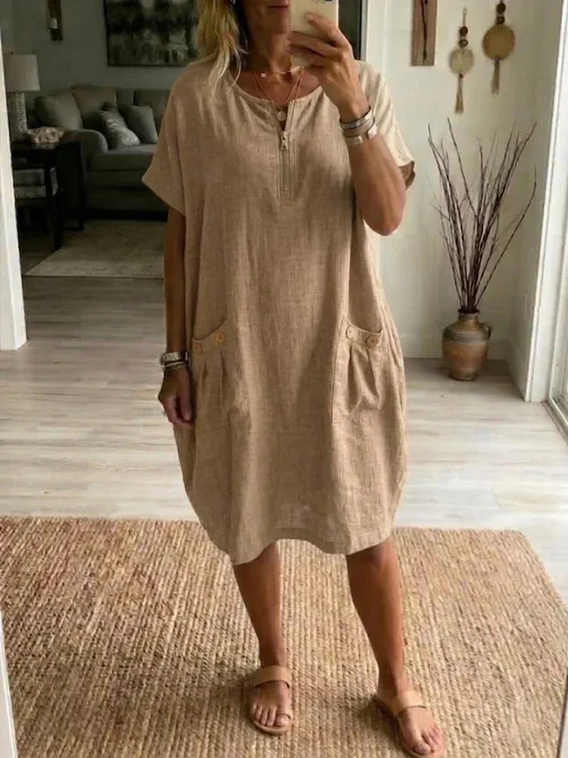 Amy's Wardrobe | Elegant Zip-Front Maxi Dress