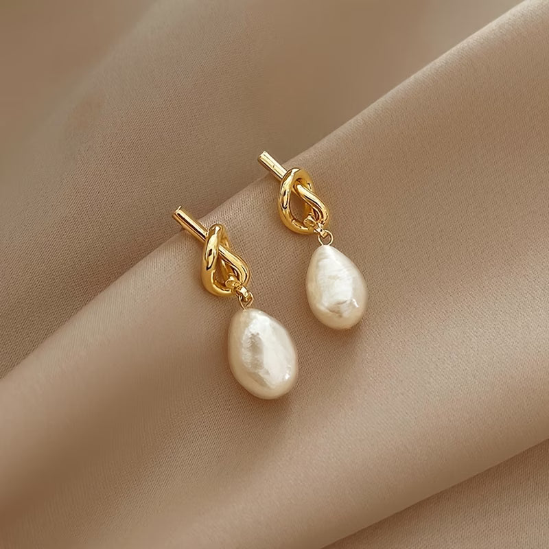 Knotted Pearl Elegance | Statement Earrings