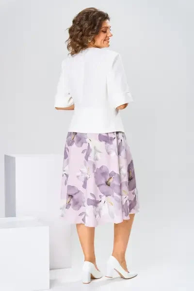 Beryl | Floral Print Three Quarter Sleeve Midi Dress