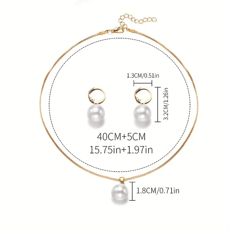 Nysa - Elegant Pearl Necklace Set