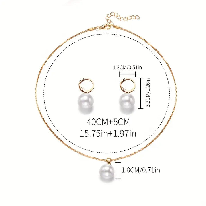 Nysa - Elegant Pearl Necklace Set
