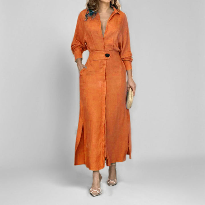 Brina | Floral Print Three Quarter Sleeve Midi Dress