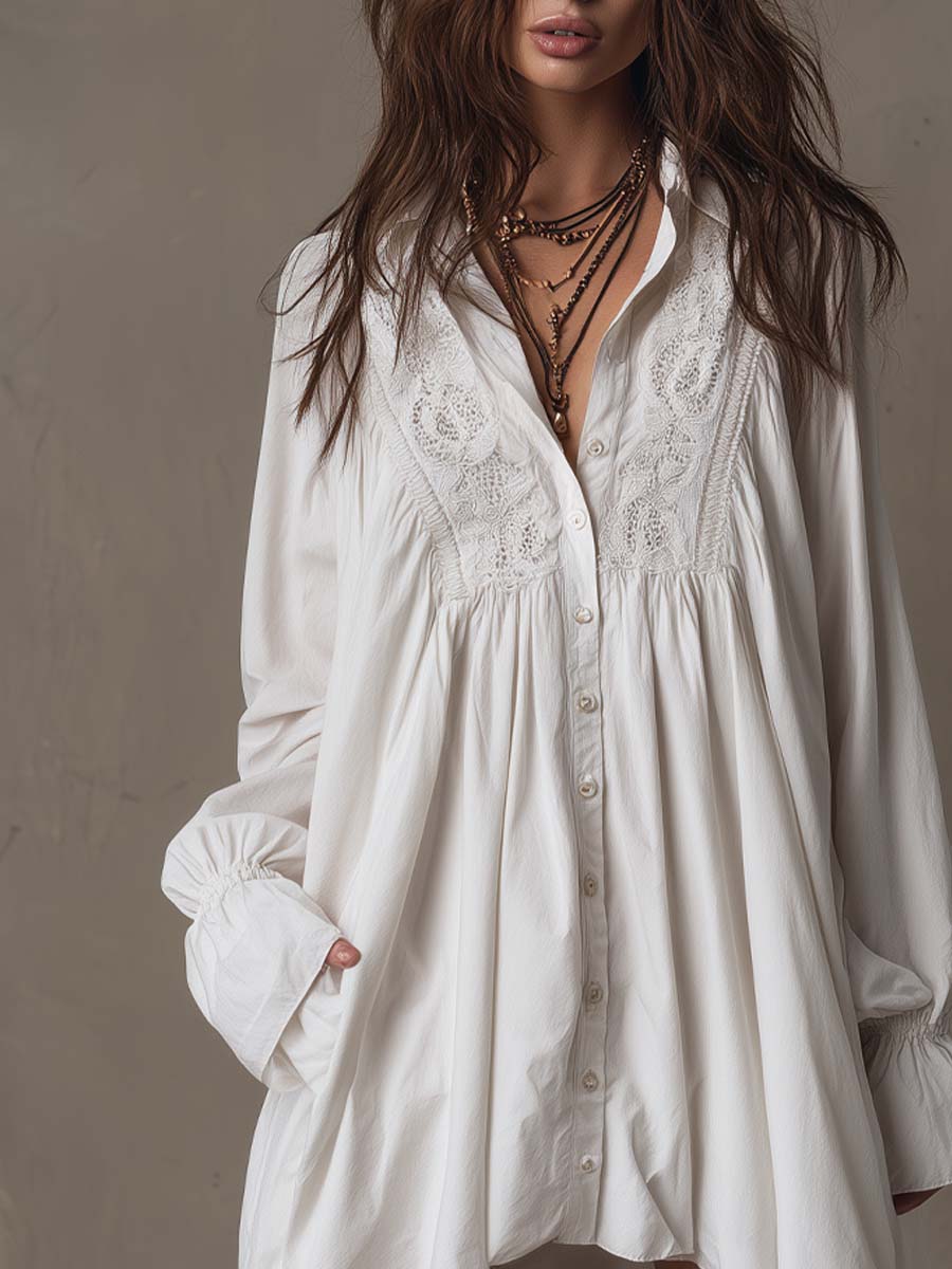Nysa - Floral Print Three Quarter Sleeve Mini Dress
