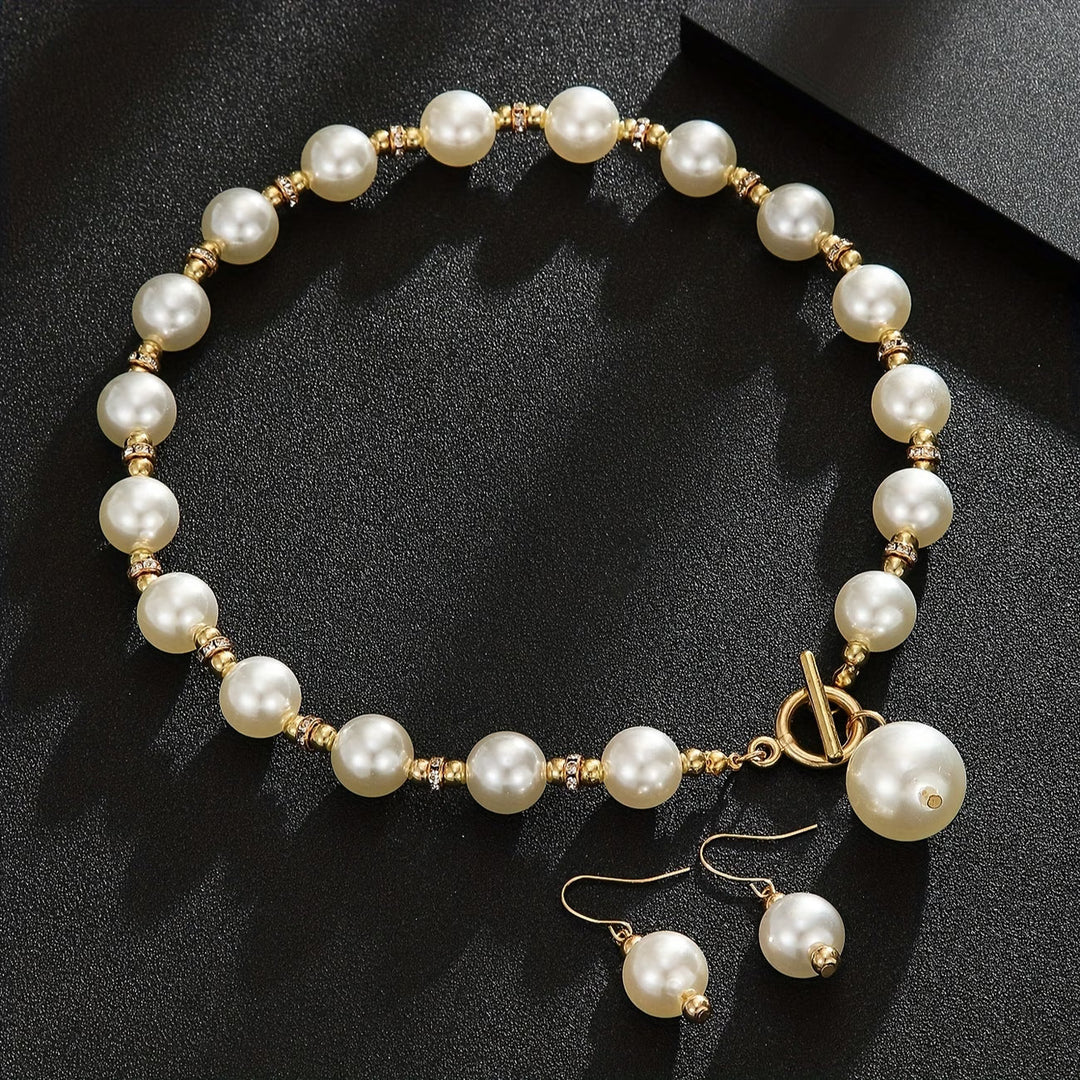 Nysa - Chunky Pearl Statement Necklace Set