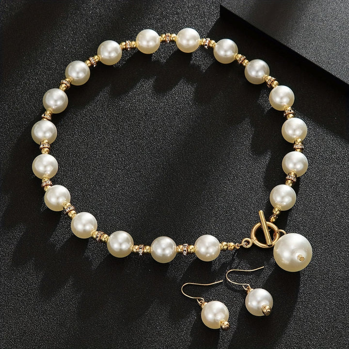 Nysa - Chunky Pearl Statement Necklace Set