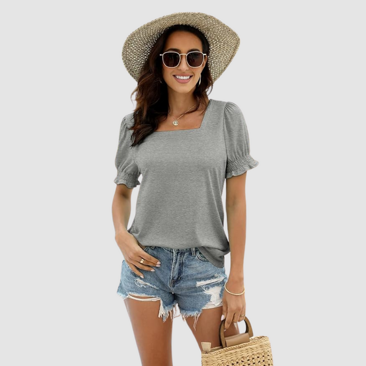 Célina | Square Neck Three Quarter Sleeve Top