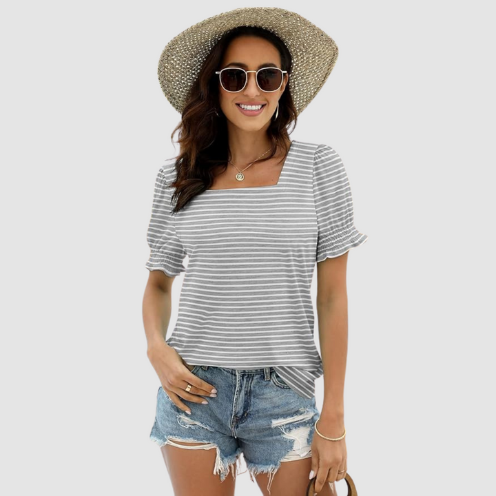 Célina | Square Neck Three Quarter Sleeve Top