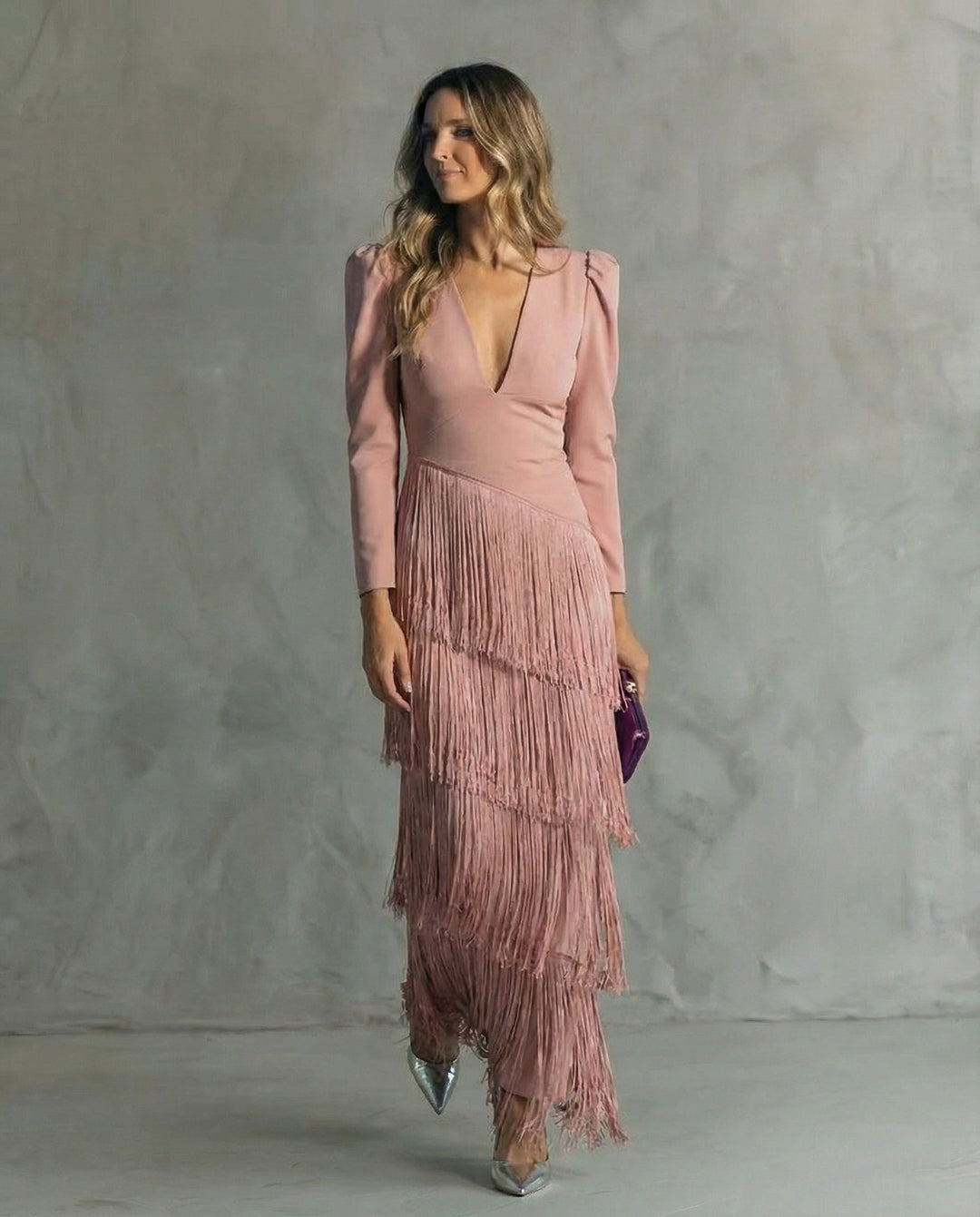 Erin | Elegant Three Quarter Sleeve Maxi Dress