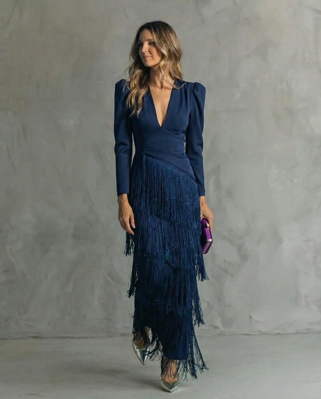 Erin | Elegant Three Quarter Sleeve Maxi Dress