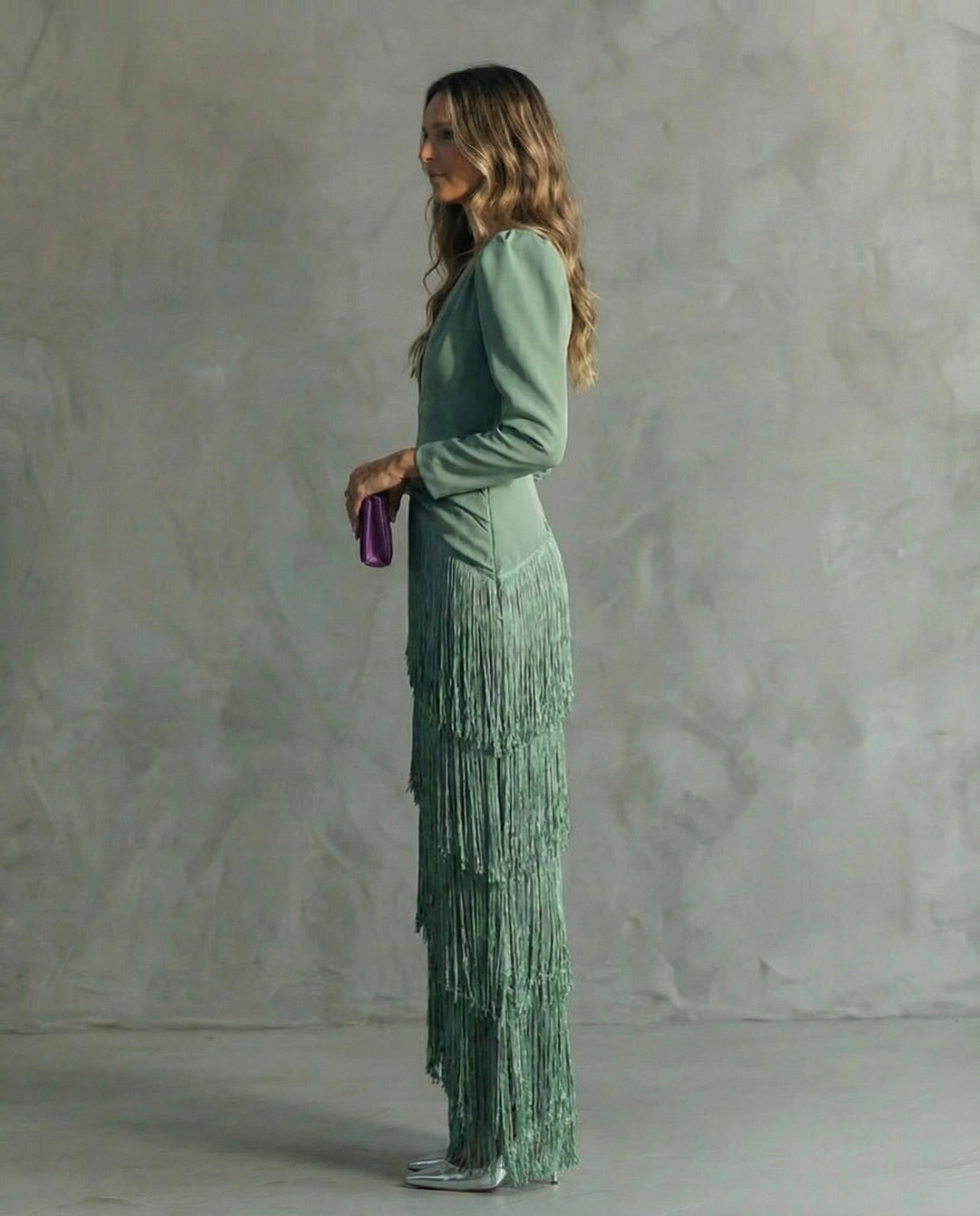Erin | Elegant Three Quarter Sleeve Maxi Dress