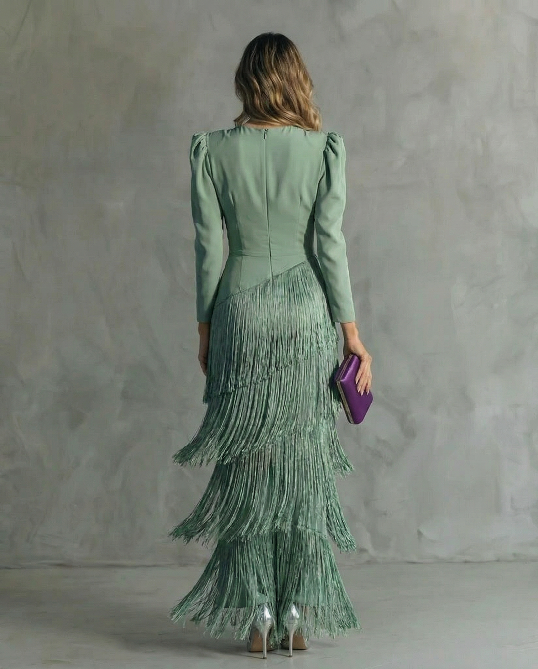 Erin | Elegant Three Quarter Sleeve Maxi Dress
