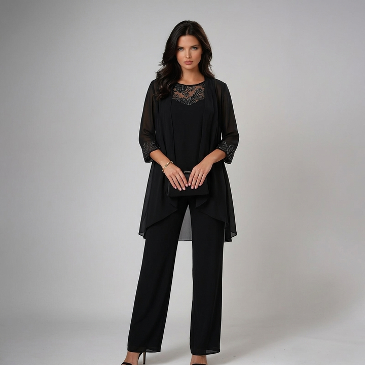 Iva - Elegant Three-Piece Set | Chic Layered Knit Ensemble