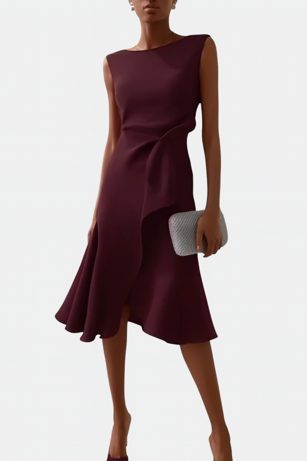 Amy's Wardrobe | Asymmetrical Draped Midi Dress