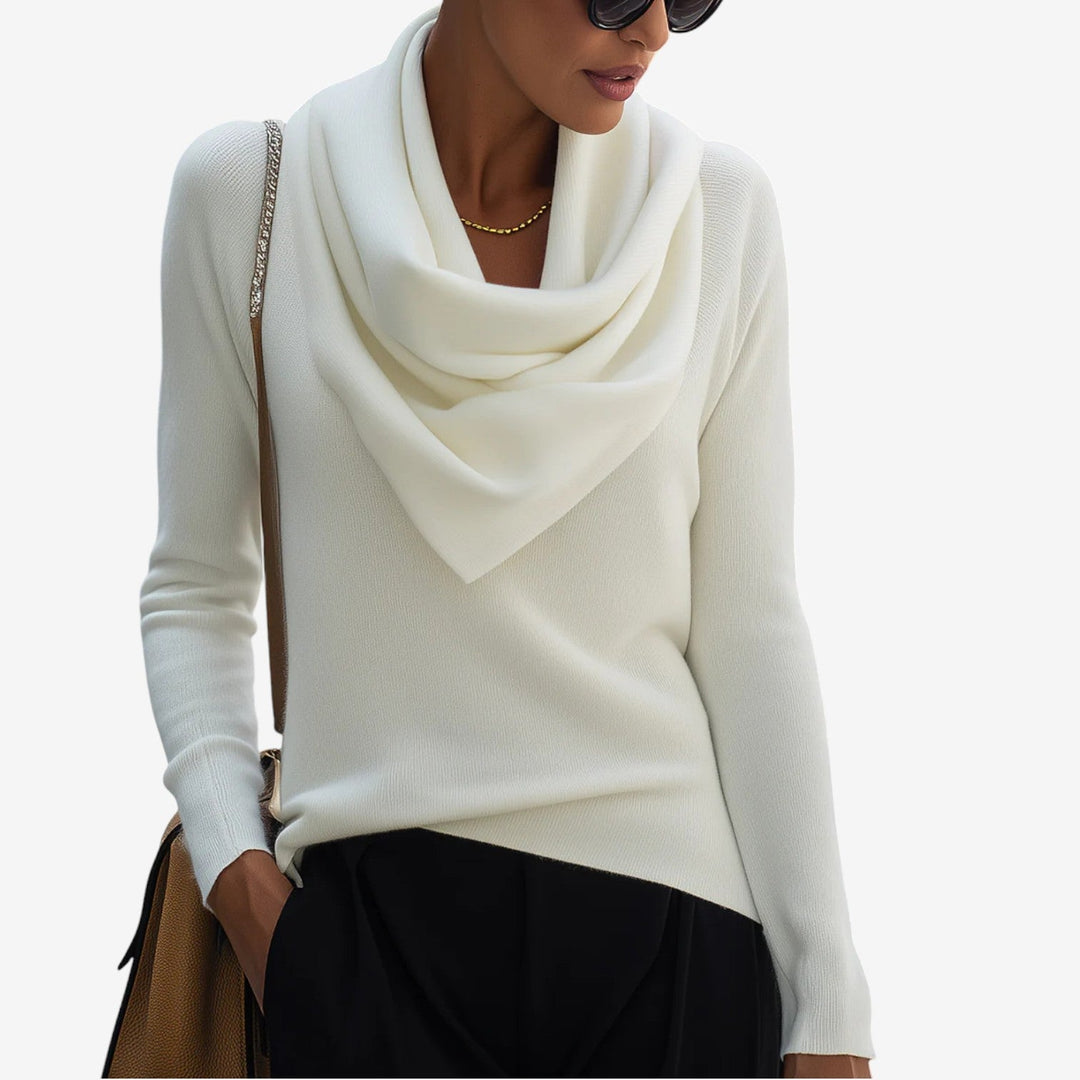 Paola | Draped Neck Knit Sweater