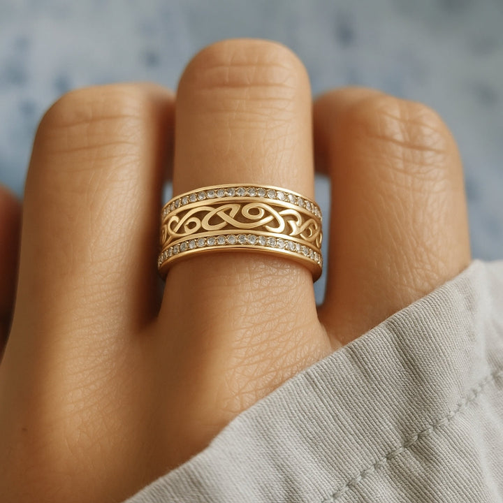 Elegant Gold Twisted Ring | Unique Design, Statement Piece Jewelry