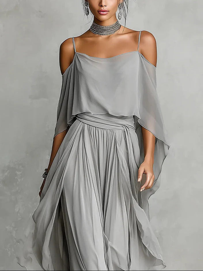 Ivah | Off-Shoulder Flowy Maxi Set